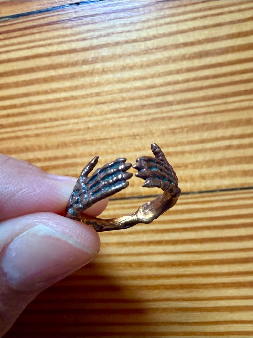 Limited Edition Rose Gold Skeleton Thumbs Up Ring by VERAMEAT